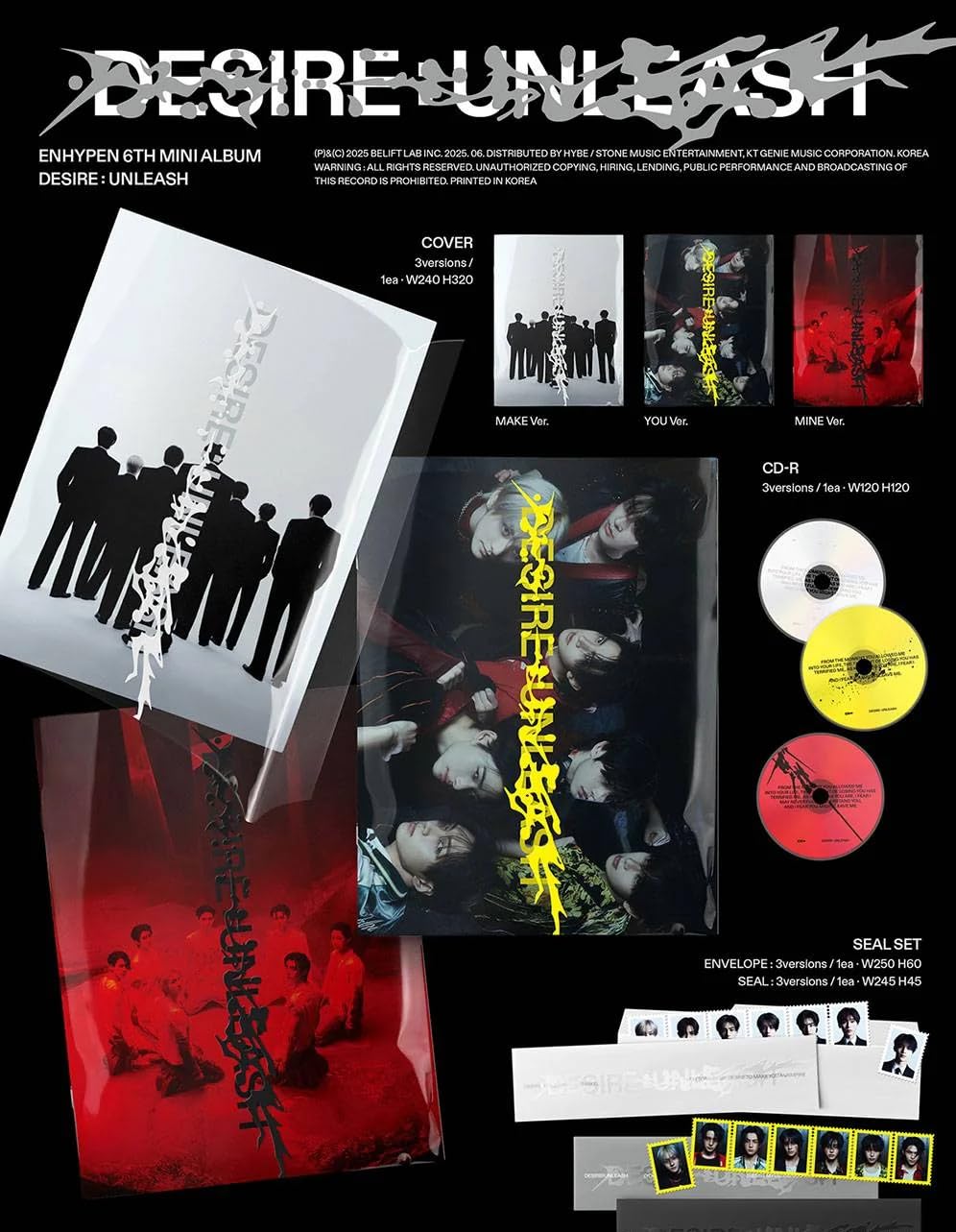 Amazon.com: ENHYPEN DESIRE : UNLEASH 6th Mini Album [MINE Ver